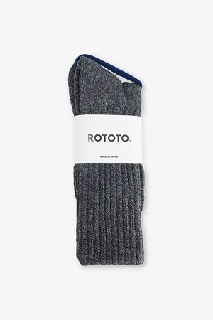 RoToTo Mens Loose Pile Ribbed Cotton-Blend Crew Socks