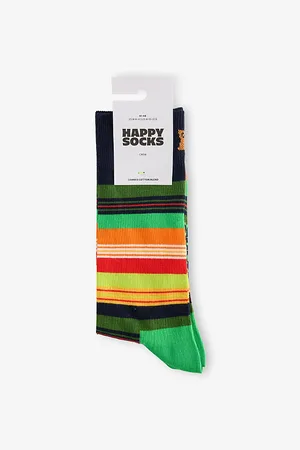 Happy Socks Mens Striped Cotton-Blend Socks