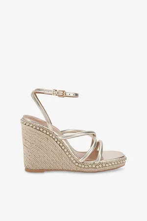 Kurt Geiger Womens Peyton Faux-Leather Wedge Sandals