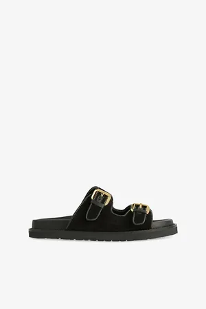 LK Bennett Womens Capri Buckle Suede Flat Sandals