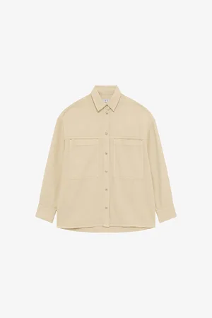 IRO Womens Ferial Long-Sleeved Cotton-Blend Overshirt