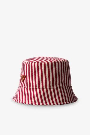 Prada Womens Baltic Striped Cotton Bucket Hat