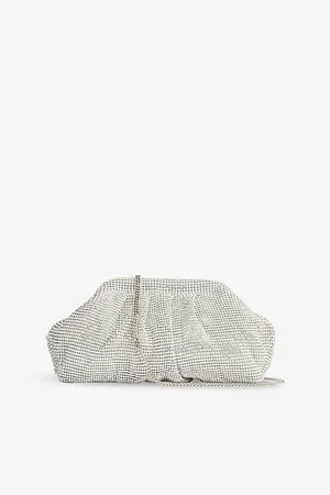 LK Bennett Womens Crystal Frame Aluminium Clutch Bag