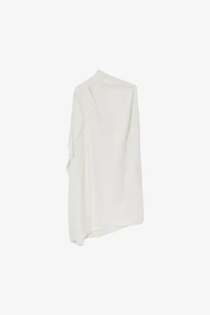 Reiss Womens Ellery One-Shoulder Draped Woven Mini Dress