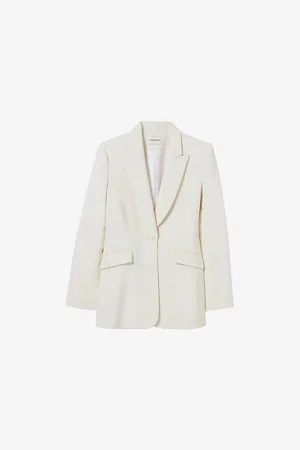 Claudie Pierlot Womens Peak-Lapel Single-Breasted Stretch-Woven Blazer