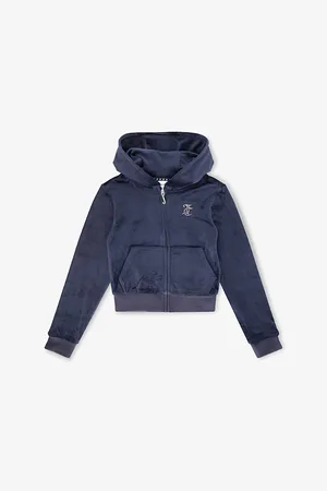 Juicy Couture Diamante-Embellished Zip-Up Velour Hoody 7-16 Years