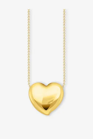 Thomas Sabo Womens Heart Pendant 18ct Yellow- Plated 925 Sterling Silver Necklace