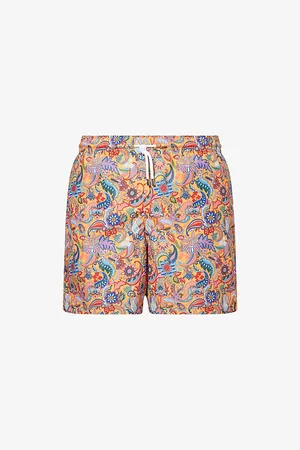 DEREK ROSE Mens Maui Graphic-Pattern Swim Shorts