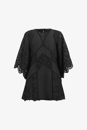 AllSaints Womens Luci Broderie Cotton Mini Dress