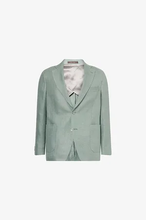 Oscar Jacobson Mens Ferry Patch-Pocket Soft Woven Blazer