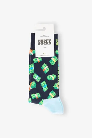 Happy Socks Mens Money Stretch-Cotton Blend Socks