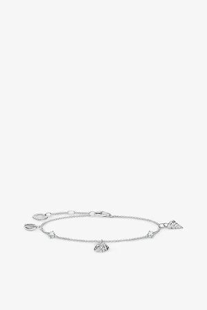 Thomas Sabo Womens Shell-Charm Sterling-Silver and Cubic Zirconia Bracelet