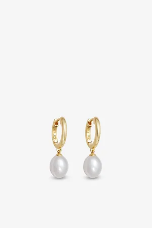 ASTLEY CLARKE Womens Celestial 18ct Yellow Vermeil and Pearl Drop Earrings
