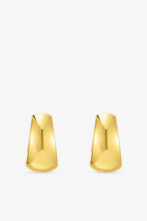 Thomas Sabo Womens Trapezoidal Chunky 18ct Yellow -Plated 925 Sterling Silver Hoop Earrings