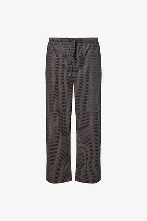 DEREK ROSE Mens Nelson Graphic-Pattern Cotton Pyjama Bottoms