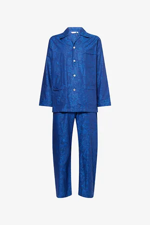 DEREK ROSE Mens Paris Floral-Print Cotton Pyjamas