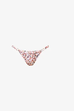 Gracejacob Womens Gold Palm Nelly Mid-Rise Bikini Bottoms