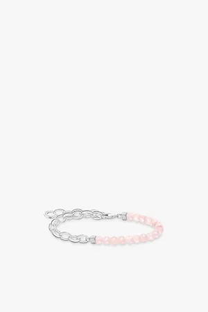 Thomas Sabo Womens Charm Club Sterling-Silver and Rose Quartz Bracelet