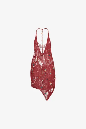 Jaded London Womens Dandara Beaded Knit Mini Dress