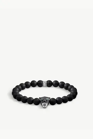 Thomas Sabo Mens Black Cat Beaded Bracelet