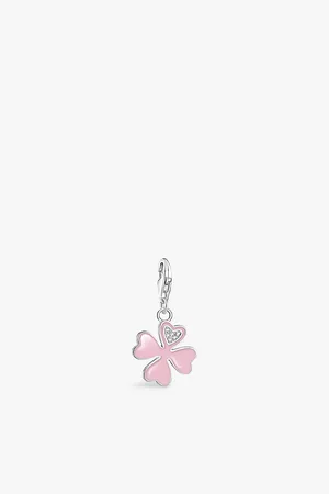 Thomas Sabo Womens Four Leaf Clover 925 Sterling-Silver, Enamel and Zirconia Charm