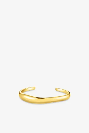 Thomas Sabo Womens Organic Shape 18ct Yellow- Plated 925 Sterling Silver Bangle