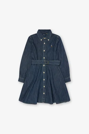 Ralph Lauren Button-Down Belted Denim Dress 7-12 Years
