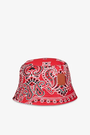Sandro Womens Logo-Patch Bandana-Print Canvas Bucket Hat