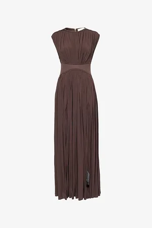 ZIMMERMANN Womens Illuminate Pleated Stretch-Woven Maxi Dress