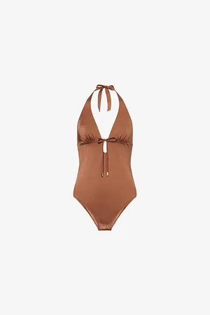 Heidi Klein Womens Halterneck Drawstring Swimsuit