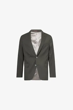 Oscar Jacobson Mens Fogerty Notch-Lapel Wool Blazer