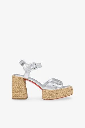 Christian Louboutin Womens Calakala 85 Leather Heeled Espadrilles