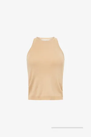 Max Mara Womens Arnes Knitted Cotton Tank Top