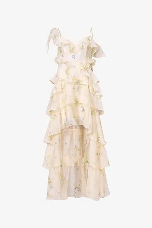 AllSaints Womens Sienna Ruffled Woven Maxi Dress