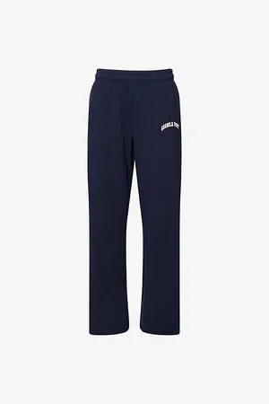 Adanola Womens Raw-Cuff Straight-Leg Cotton-Blend Jogging Bottoms