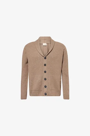 JOHN SMEDLEY Mens Shawl-Collar Regular-Fit Cashmere and Wool Cardigan