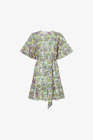 Heidi Klein Womens Kings Road Belted Linen and Cotton Mini Dress