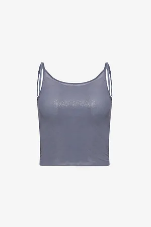 Jaded London Womens Lua Metallic Double-Layer Stretch-Mesh Vest Top