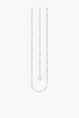 Thomas Sabo Womens Charmista 925 Sterling-Silver Paperclip-Chain Charm Necklace