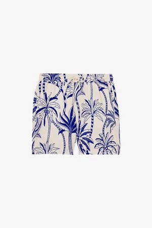 Reiss Mens Ganetti Palm-Print Swim Shorts
