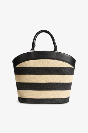 LK Bennett Womens Beatrice Straw and Leather Tote Bag