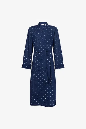 DEREK ROSE Mens Nelson Graphic-Pattern Cotton-Poplin Robe