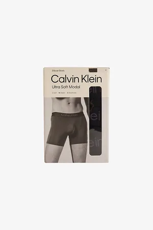 Calvin Klein Mens Soft Modal Logo-Waist Pack Of Three Stretch-Jersey Briefs