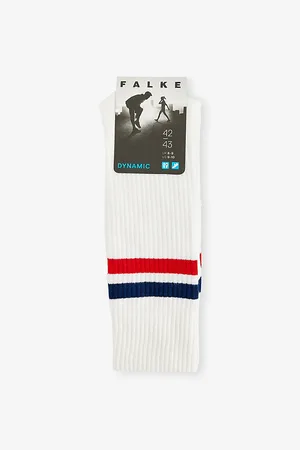 Falke Mens Dynamic Stripe-Trim Stretch-Cotton Socks