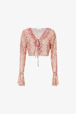 Gracejacob Womens Nelly Floral-Print Chiffon Top
