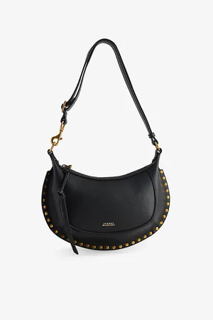 Isabel Marant Womens Oskan Moon Stud-Trim Leather Shoulder Bag