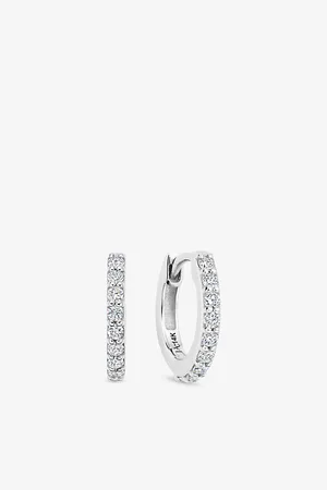 ASTLEY CLARKE Womens Halo 14ct White-Gold and 0.18ct Brilliant-Cut Lab-Grown Diamond Huggie Earrings