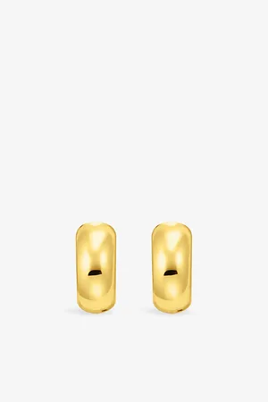 Thomas Sabo Womens Small Chunky 18ct Yellow -Plated 925 Sterling Silver Hoop Earrings