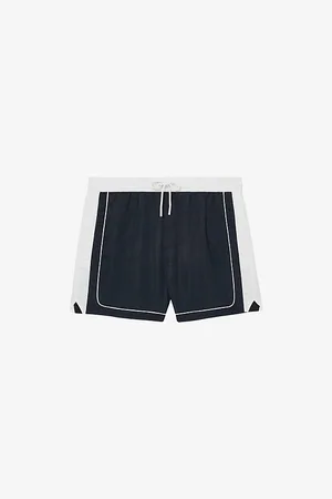 Reiss Mens Cano Colour-Block Piped-Trim Swim Shorts