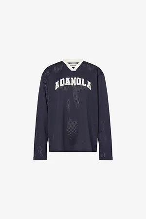 Adanola Womens V-Neck Long-Sleeves Woven Top